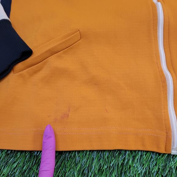 Vintage 80s MOD Track Jacket Womens XL 23x23 Orange - Picture 5 of 15